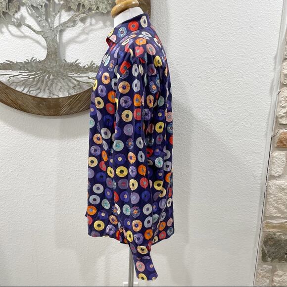 7 Downie St Retro Record Album Long Sleeve Button Down Shirt Purple Red 5 - Picture 3 of 6